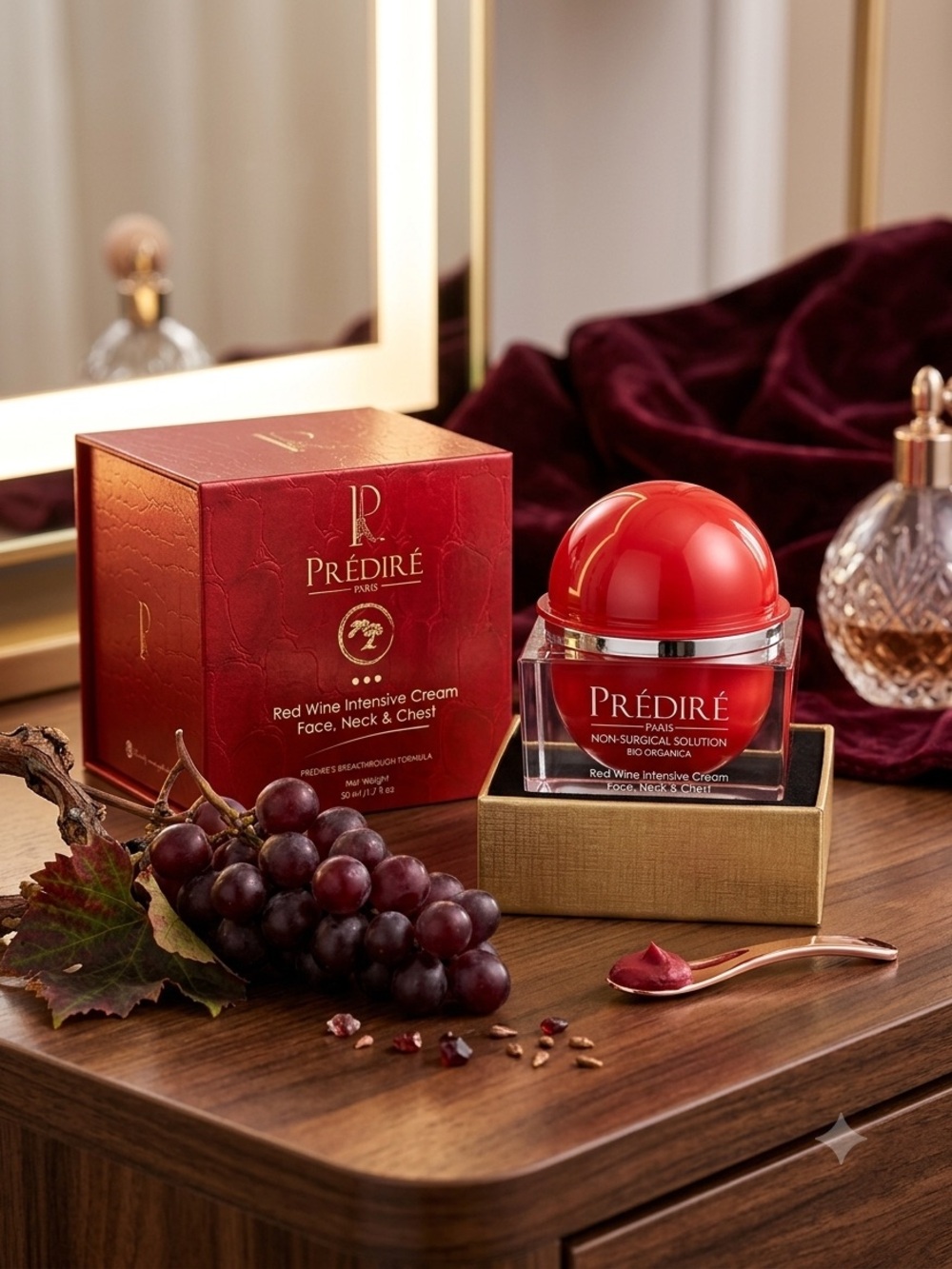 Predire Red Wine Intensive Firming Cream for Face, Neck and Chest ~ Retail $950